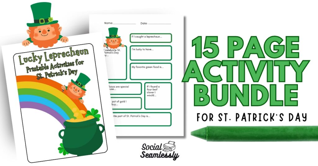Leprechaun Themed St Patricks Day Worksheets for Kids